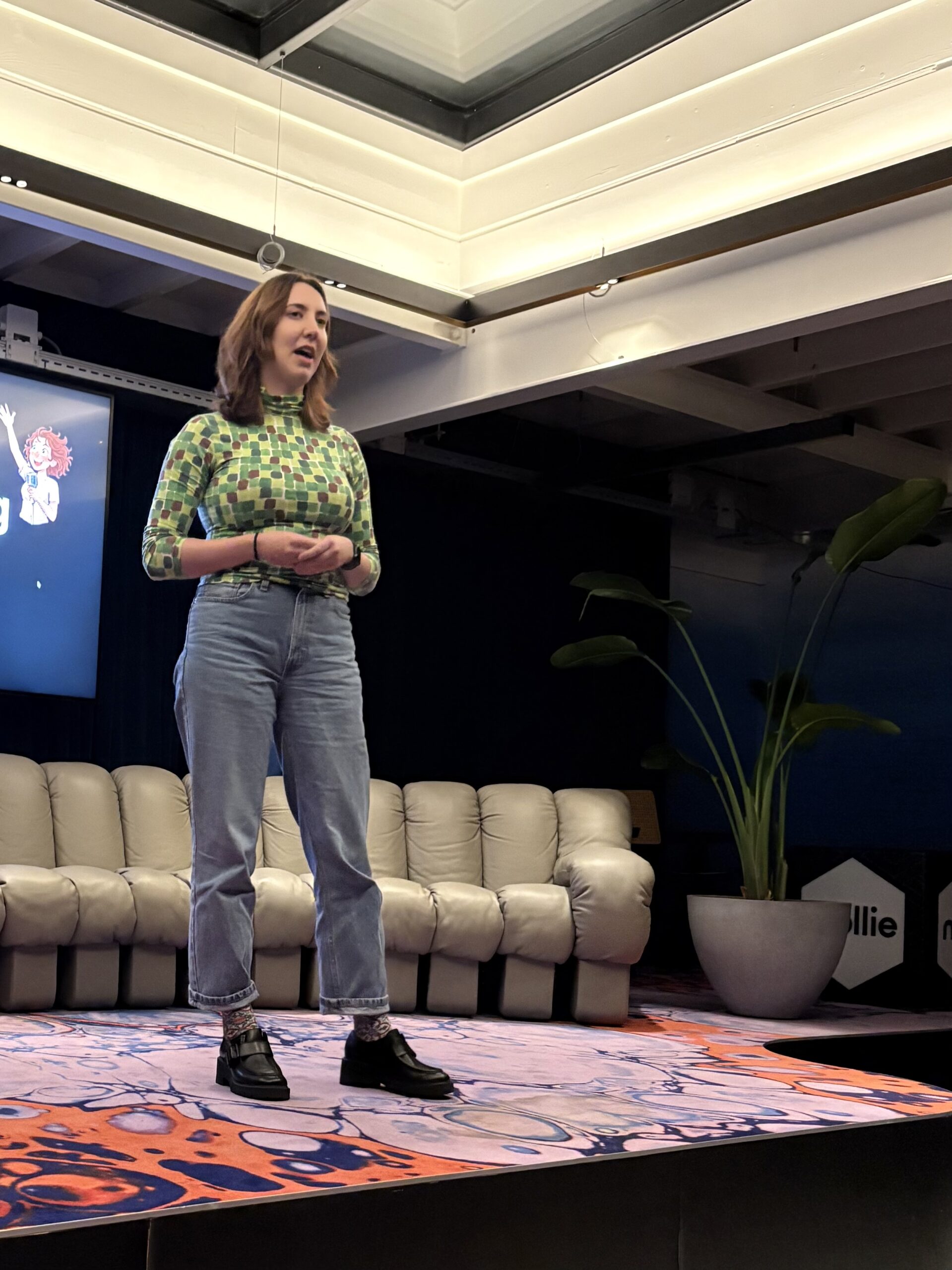 Speaker on stage
